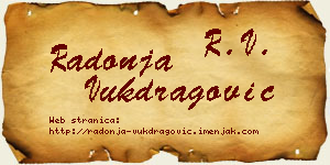 Radonja Vukdragović vizit kartica